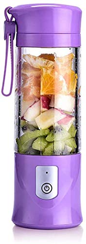 ASDASD Mezclador de Jugo de Frutas USB Taza de exprimidor de Seguridad eléctrica Mini portátil Recargable/Exprimidor Mezcla Crush Ice Blender Mixer 420-530Ml Botella de Agua Púrpura-Púrpura