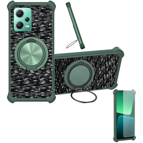 �Ή� Xiaomi Redmi Note 12 5g �P�[�X Phone Case [1�� 9H+�d�x���� �K���X�t�B����][360°��]���X�^���h�A�}�O�l�b�g��]CX-12-LV