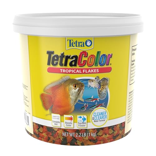 TetraColor Tropical Flakes, Color Boosting Fish Food, Nutritionally Balanced Diet for Tropical Fish, 2.2 lbs