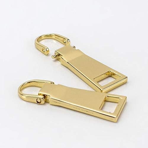 Maslin 5Pcs Detachable Metal Zipper Pullers for 8# 10# 15# Zipper Sliders Head Zip Repair Kits Zipper Pulls Tab DIY Sewing Craft ZT109 - (Color: Gold)