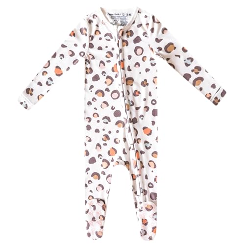 Image of Copper Pearl Baby Zip-Up Footie Pajamas - Soft Stretchy Sleep and Play Footies for Boys and Girls