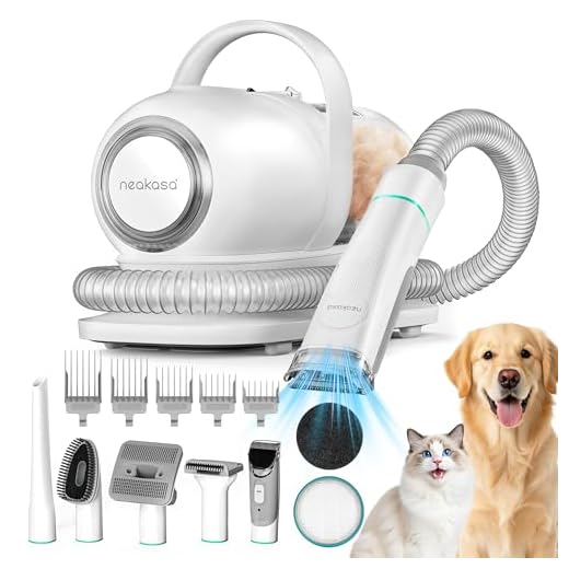 neabot Neakasa P1 Pro Pet Grooming Kit & Vacuum Suction 99% Pet Hair, Professional Clippers with 5 Proven Grooming Tools for Dogs Cats and Other Animals