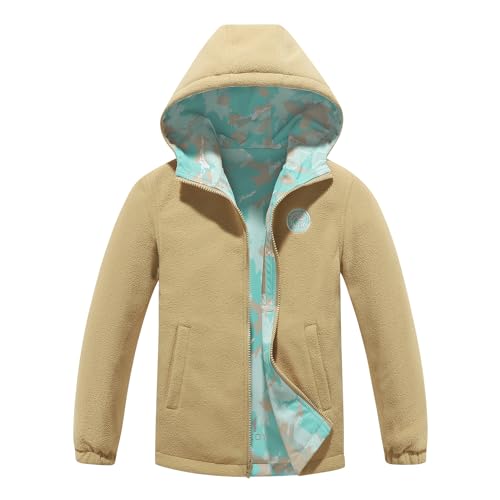Image of MGEOY Kids Rain Jacket, Waterproof Lightweight Hooded Windbreaker for Boys Girls 4-14Y