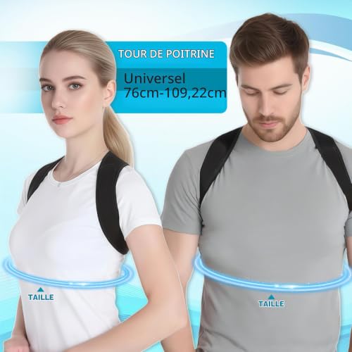 Yagaspantery Correcteur de Posture,Correcteur de Posture dos Redresse Femme Homme,Redresseur De Dos,Adjustable Back Postures Belt,Améliore la Postures du Bossu,Ceinture Dorsale – vue 2