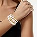Aigrnc Boho Beaded Stretch Bracelets For Women Stackable Crystal Gold Plated Beaded Bracelets Set Trendy Handmade Friendship Braeclet Jewelry Gifts (G-Sun 5pcs)