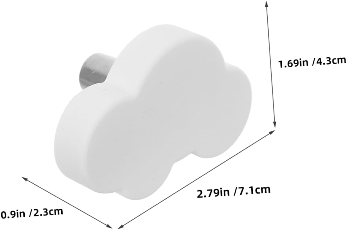 Toyvian 6pcs Cartoon Drawer Pulls Soft Rubber Knobs for Kids Room Cute Cloud Handles Funky Dresser Knobs for Cabinets and Closets