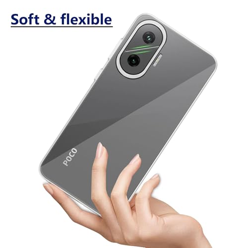 Image of Amazon Brand - Solimo for Poco F7 5G Premium Transparent Soft Silicon Crystal Clear Back Cover [Transparent]