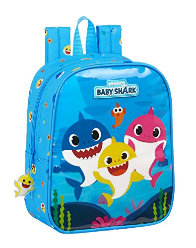 Mochila Safta Infantil de Baby Shark  220x100x270mm  azul claro