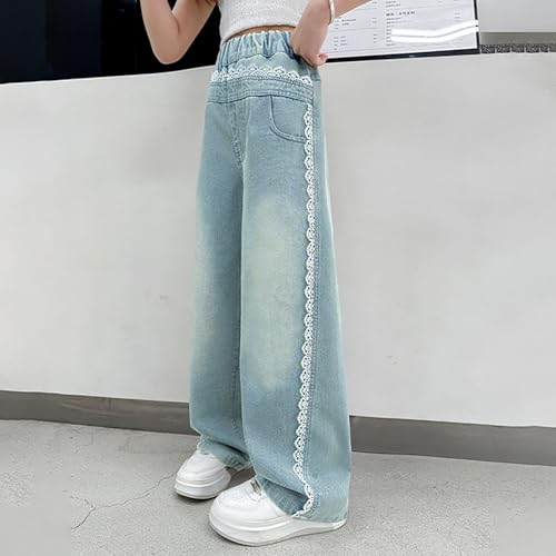 Baggy Jeans for Girls High Elastic Waisted Pants Casual Wide Leg Summer Trousers with Pockets Y2K Streetwear4