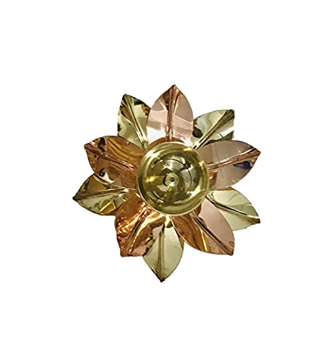 Lotus Brass Akhand Diya Diwali Diya-Oil lamp Pooja Diya Oil lamp Krishna Janmashtami Navaratri Diya Navratri Pooja Wedding Decor Diwali Decorations Diya Gift Items Diwali Diya Size- 5 " inch - Image 2