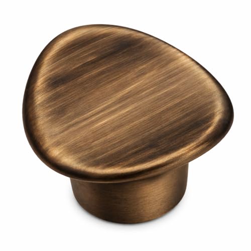 Image of JAGGER JAG401 Drawer Knobs for Home & Office - Durable and Elegant Stainless Steel Door Knob for Cabinets, Cupboards & Dressers (2, Brass Antique (CURV Round))