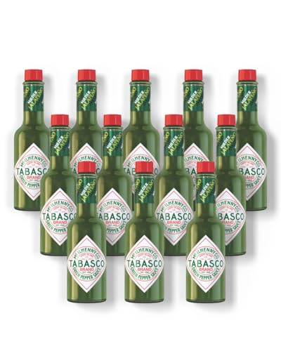 TABASCO® Salsa Jalapeño Verde – salsa suave de chiles jalapeños verdes con vinagre – pack de 12 × 60  ml – ideal para tacos, ensaladas, parrilla y más