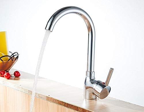 Robinet de cuisine en cuivre argenté brillant au design prestige