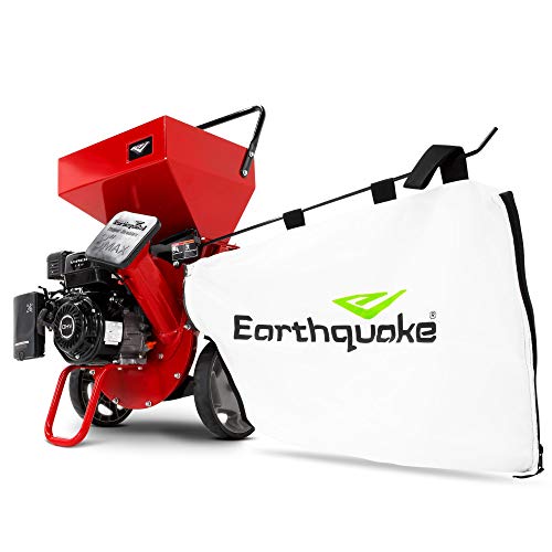 Earthquake 33968 K32 Chipper Shredder, Heavy Duty 212cc 4 Cycle Viper Engine, Chip Branches up to 3” in Diameter, 20:1 Reduction, Airless Wheels, Included Debris Bag, Red - Thumbnail 2