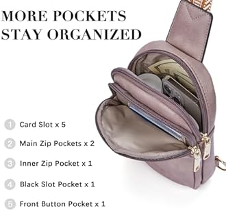 BOSTANTEN Small Sling Bag Crossbody Bags for Women Trendy Crossbody Purse Leather Chest Bag