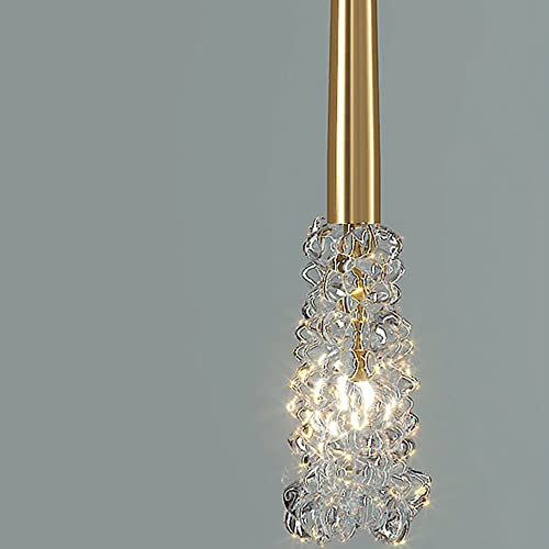Mini lámpara colgante de cristal con detalles de latón y diseño elegante de suspensión minimalista 7