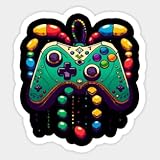 Stickers Vinyl Mardi Gras Video Game Shirt | Controller- Vinyl Stickers Laptop Decal Water Bottle Sticker Funny Sticker, Gifts Sticker…2153