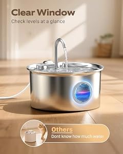 Cat Water Fountain Stainless Steel: Cat Fountain for Drinking - 88oz/2.6L — photo 5 of 6