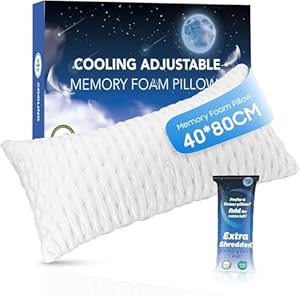 Kissen aus zerkleinertem Memory-Schaum (1er-Pack), höhenverstellbares Bettkissen, kühlendes Kissen für Seitenschläfer, mittelhartes Kissen für Seiten-, Rücken- und Bauchschläfer, mit abnehmbarem, wasc