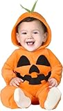 FIESTAS GUIRCA | Disfraz de Calabaza Bebé (18-24/Meses) - Mono Unisex - Disfraces de Halloween para Bebés y Niños Pequeños - Ideal para Fiestas de Disfraces y Celebraciones Temáticas - Naranja y Negro