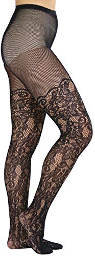ToBeInStyle Women's Elegant Floral Vine Fishnet Pantyhose 6