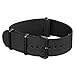 Infantry 20mm Nato Strap Unisex Uhrenarmband Nylon Uhrband Schwarz Ersatz-Watch Armband mit Edelstahl Metall Schließe für Herren Damen
