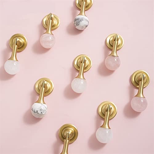 Boutons et poignées de porte armoire commode en pierre de cristal rose blanc