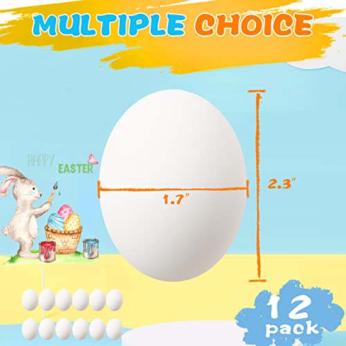 Wooden Easter Eggs, 12 Pcs Unfinished Natural Smooth Paintable Odorless Durable For Adults Party Decorations,Easter Eggs Hunt,Diy Crafts,White #TOP2