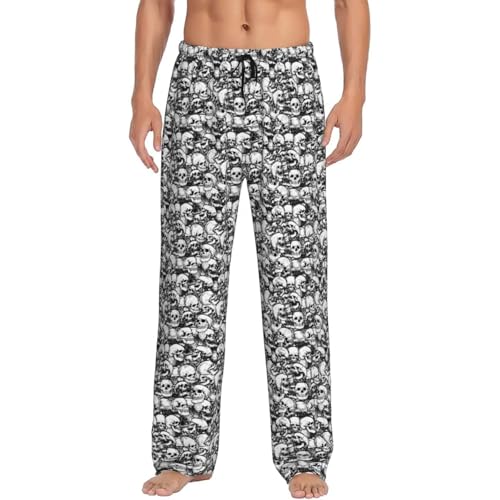 Pantalon de pyjama pour homme léger respirant motif crânes
