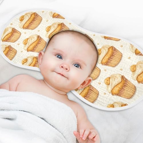 vvfelixl Sweet Honey Muffins Burp Cloths for Baby Boy Girls Baby Washcloths Burp Rags 1 Pack 6