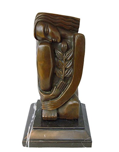 Estatua femenina abstracta de bronce moderno 9.6 in miniatura 2