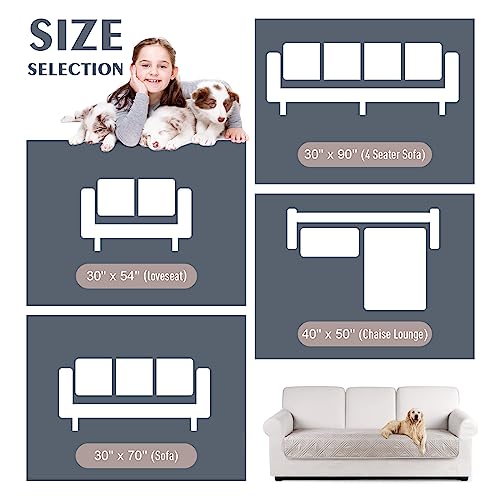 Image of TAOCOCO 100% Waterproof Sofa Cushion Cover Reversible Couch Seat Cover for Dogs Pets Couch Cover for Chaise Sectional Sofa U Shape Sofa Furniture Protector Sofa Slipcover (Cream)
