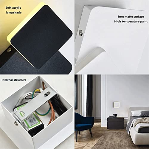 Luz de pared rotatable LED de 5W y acrílico blanco para iluminación interior moderna 6
