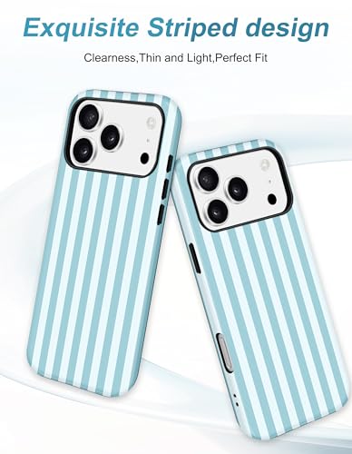Coque iPhone 17 Pro à rayures MagSafe esthétique protection douce et rigide
