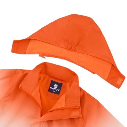 Image of MGEOY Boys Girls Rain Jacket Lightweight Waterproof Hooded Fleece Lined Raincoat Windbreakers for Kids