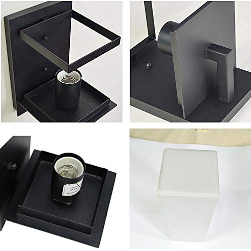 Applique extérieure étanche avec diffuseur carré en verre opale