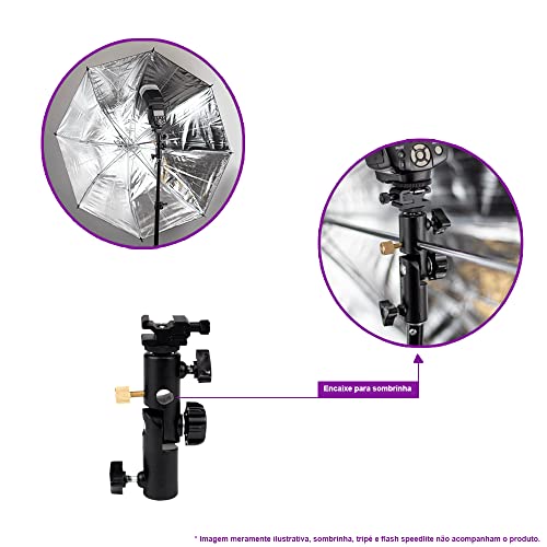 Suporte Holder Metal Versátil SPF-02 Sou Foto com Sapata Hotshoe Removivel Pino 1/4 para Sombrinha F
