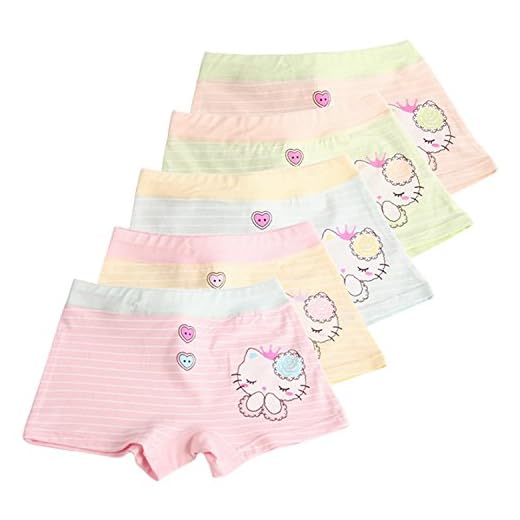XPXGMT 5 Packa Tecknade Djur Flickor Tjejer Underkläder Bomull Barn Baby-flickor Boxershorts 4-6 år