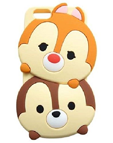 iPhone 6 Plus Case, Maxbomi - 3D Cute Cartoon Chip and Dale Soft Silicone Rubber Protective Skin Protector Back Case Cover for iPhone 6 Plus (5.5 inch)