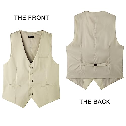 Image of Enlision Men's Suit Vest Business Formal Dress Waistcoat Solid Color Vest for Suit or Tuxedo
