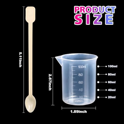 Set de 24 vasos medidores de resina 100 ml plástico miniatura 3