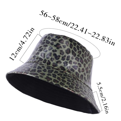 Image of Unisex Black Bucket Hat Waterproof Rain Hat Reversible Shiny Rave Bucket Hat for Concert Festival
