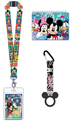 Magical Memories Collection Disney Autograph Book, Lanyard, and Bottle Holder Bundle- Mickey Donald Goofy Pluto Trip Vacation Cruise Accessory for ID and Pin Trading (Mickey Donald Goofy Pluto)
