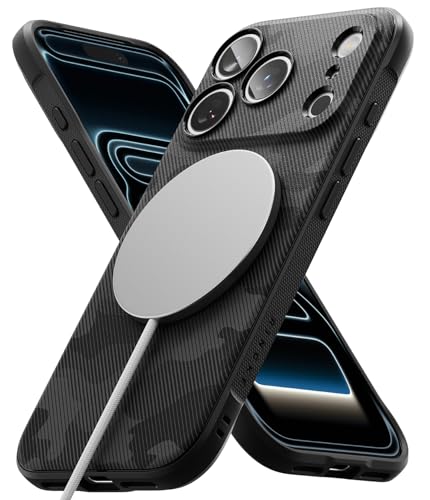 Image of Ringke Onyx Magnetic Compatible with iPhone 17 Pro Case Back Cover [Strong Magnet] Military-Grade Protection TPU Shockproof Rugged Bumper Full Protection - Magnetic Camo Black