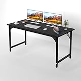 47 Inch Black Extra Deep Desktop Desktop Desk Sturdy Metal Frame Simple Workstation Game Study Writing All-Rounder