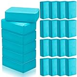 Outus 20 Pcs Yoga Blocks Bulk 9 x 6 x 3 Inch High Density Bricks to Improve Strength Flexibility Balance Soft Non Slip Gymnastic Blocks for Yoga Sports(Turquoise)
