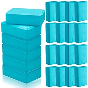 Outus 20 Pcs Yoga Blocks Bulk 9 x 6 x 3 Inch High Density Foam Yoga Bricks Yoga Foam Blocks to Improve Strength Flexibility Balance Soft Non Slip Gymnastic Blocks for Yoga Sports