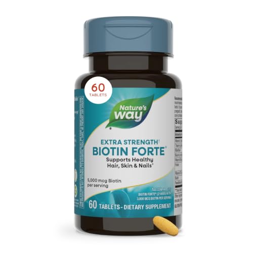 Nature's Way Biotin Forte Extra Strength(1), 5,000 mcg Biotin, Vegan, 60 ct - image 1