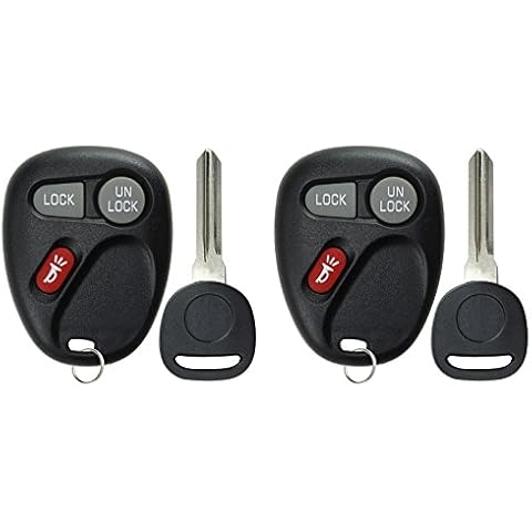 KeylessOption Keyless Entry Remote Car Key Fob and Key Replacement for 15042968 (Pack of 2) Cover