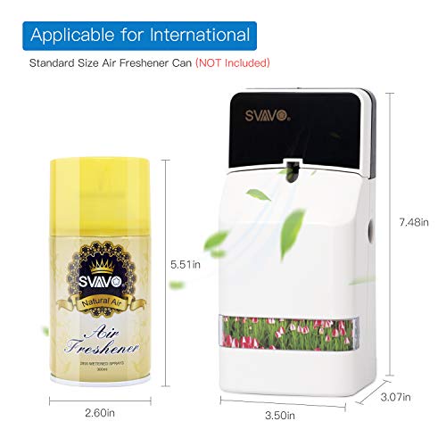 SVAVO Automatic Air Freshener Spray Dispenser, Commercial Air Refresher Spray Holder Wall Mount/Free Standing, Fragrance Aerosol Dispenser for Home Air Freshener Refill Can, Room, Bathroom, ABS